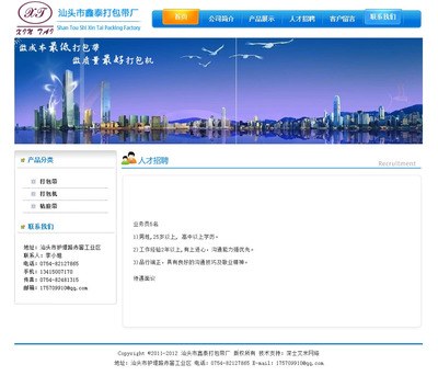 汕頭市鑫泰打包帶廠網(wǎng)站建設